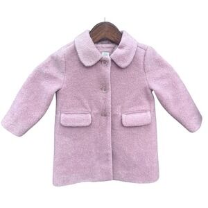 Baby Gap Pink Sherpa Pea Coat Toddler size 2 GOOD CONDITION